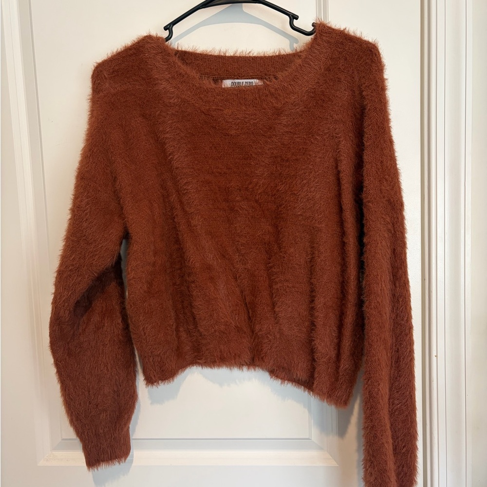 Cozy Burnt Orange Fuzzy Sweater